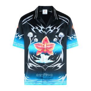 Casablanca Black Silk Shirt Men